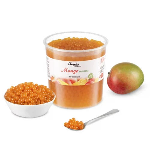 Bubbles Mango 3.2 kg de Polycafe : Perles de fruit à la mangue de qualité supérieure pour enrichir vos boissons préférées. Une touche exotique irrésistible à vos créations.